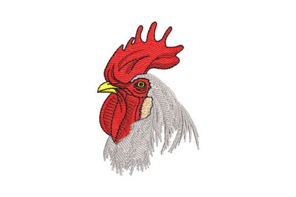 Angry Rooster Face Embroidery Designs