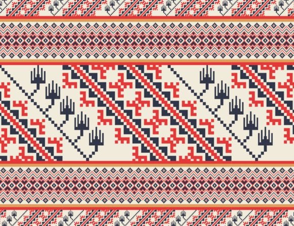 Aztec Geometric Embroidery Pattern