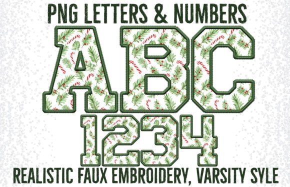 Candy Cane Faux Embroidery Alpha Set