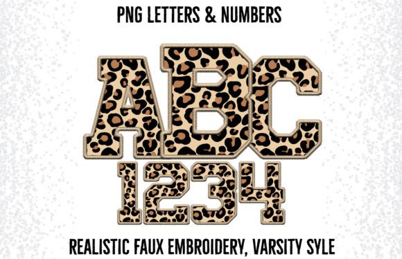 Cheetah Faux Embroidery Sport Letters