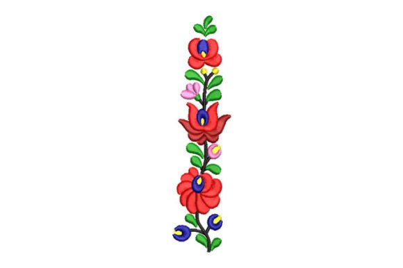 Colorful Flowers Artistic Embroidery Design