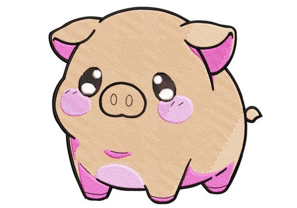 Cute Piggy Embroidery Delight