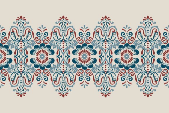 Damask Ikat Floral Embroidery