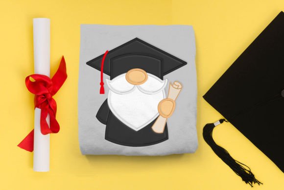 Graduation Gnome Applique Embroidery