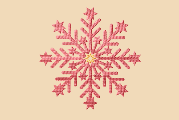 Red Snowflake Embroidery