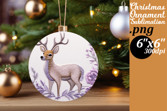 Round Holiday Embroidery Prints