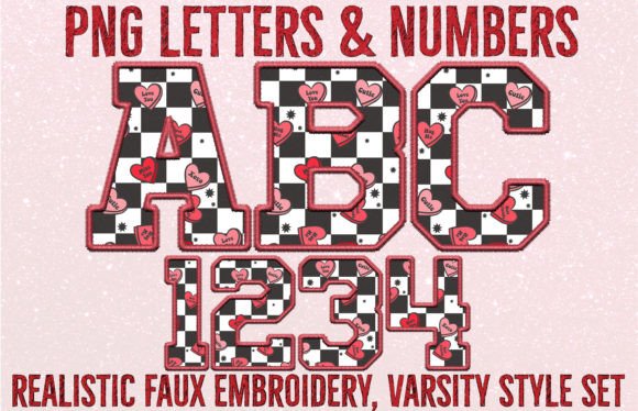 Valentine Faux Embroidery Sport Letters